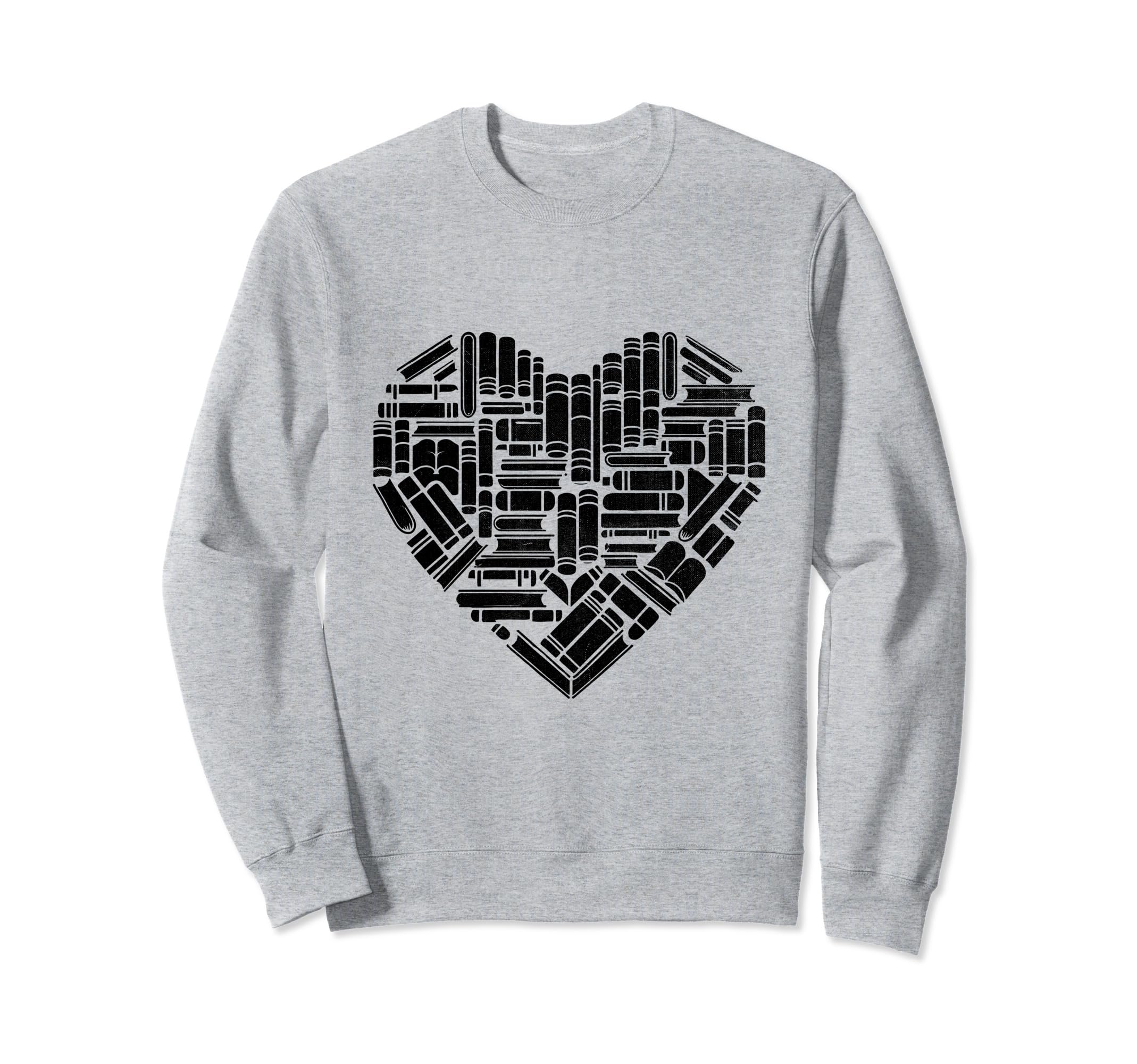 Heart Library Books Book Reading Sweatshirt - Aesthetic Graphic for Adults - T-Shirt, Sweatshirt, Hoodie