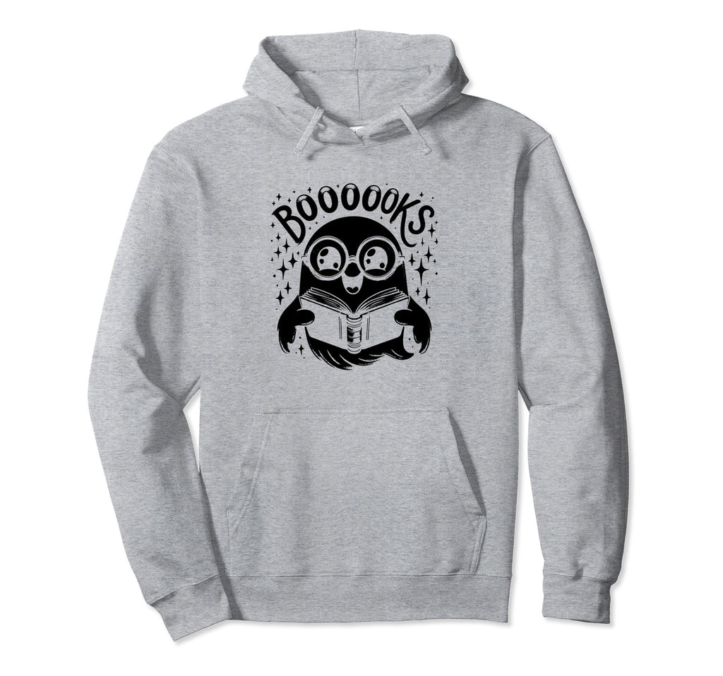 Booooks Ghost Halloween Book Bookworm Hoodie - Novelty Apparel Men Women - T-Shirt, Sweatshirt, Hoodie