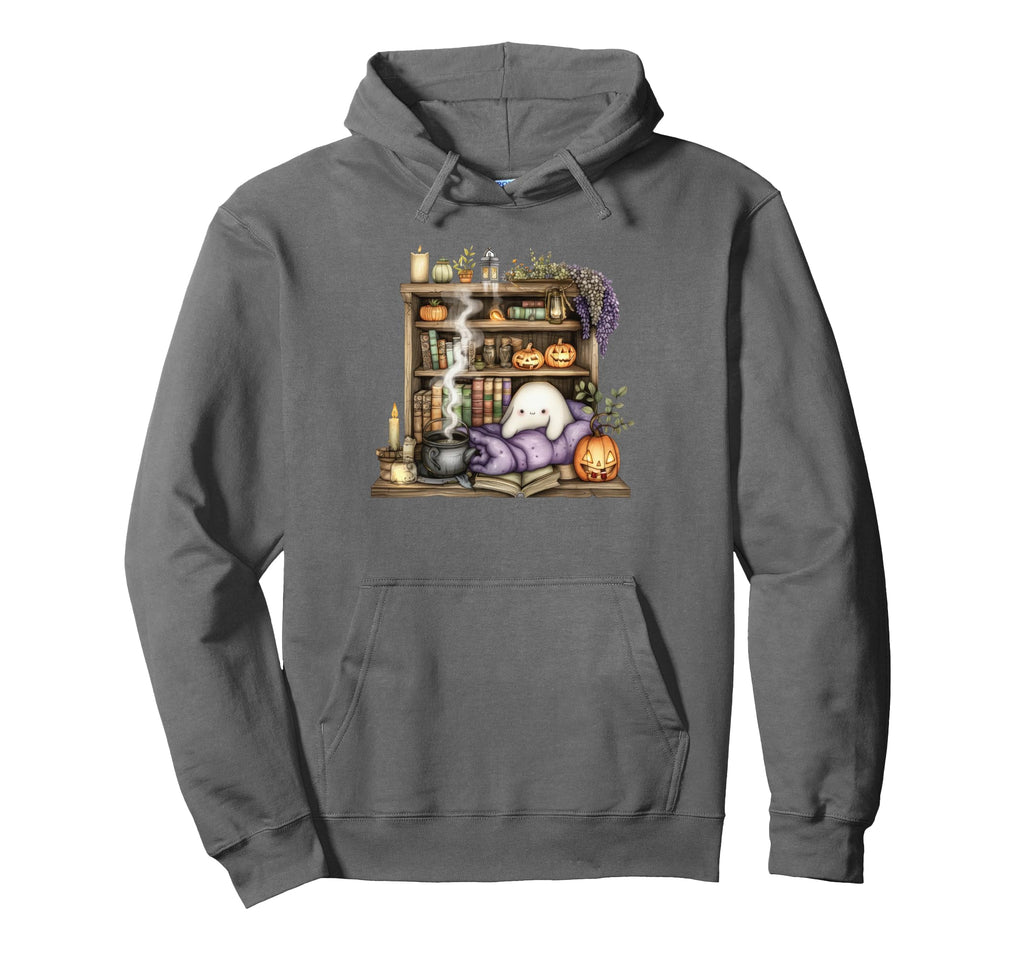 Halloween Bookshelf Hoodie - Casual Everyday Wear Men Women - T-Shirt, Sweatshirt, Hoodie