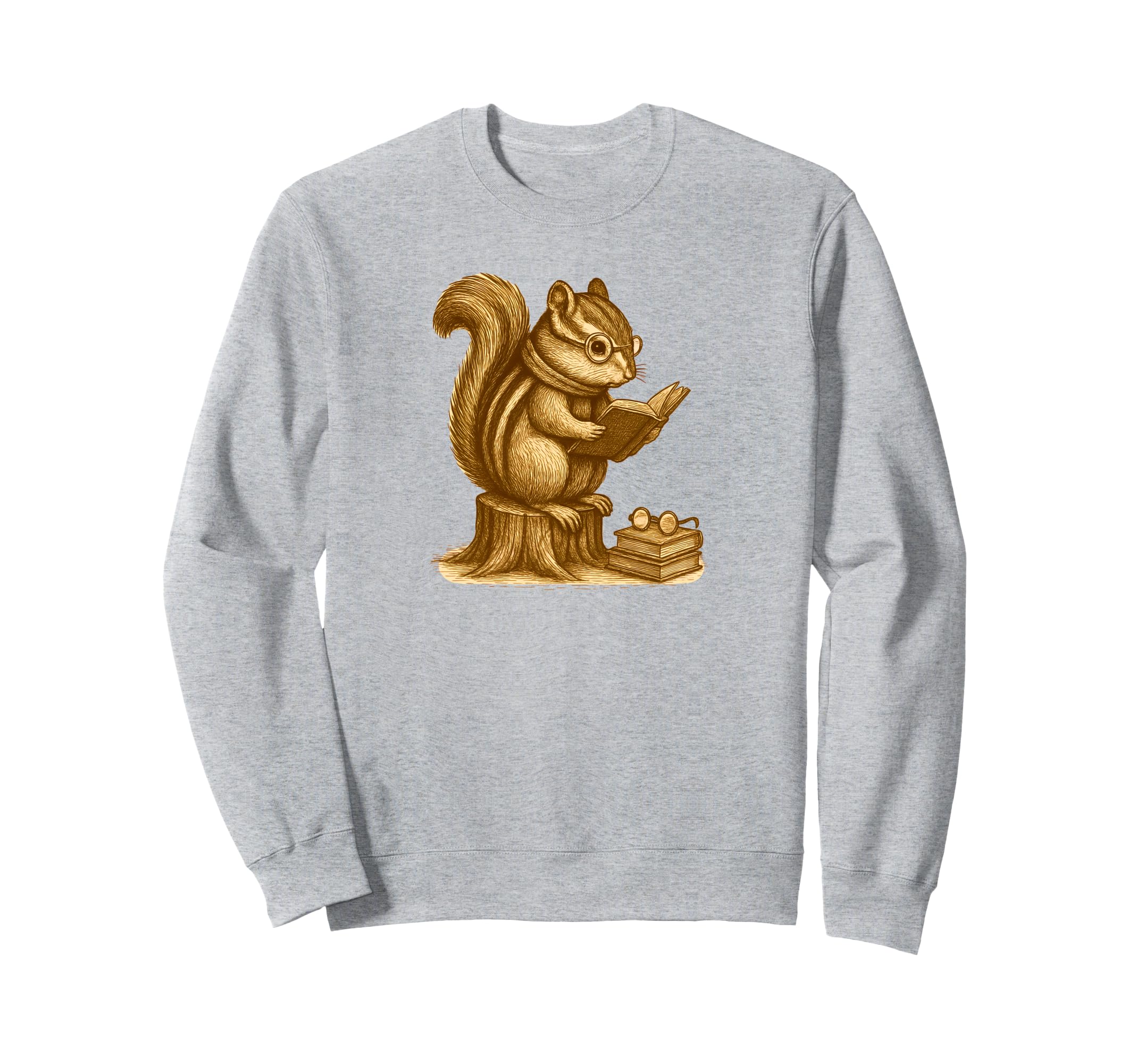 Chipmunk Reading Book Sweatshirt - Casual Everyday Wear for Adults - T-Shirt, Sweatshirt, Hoodie