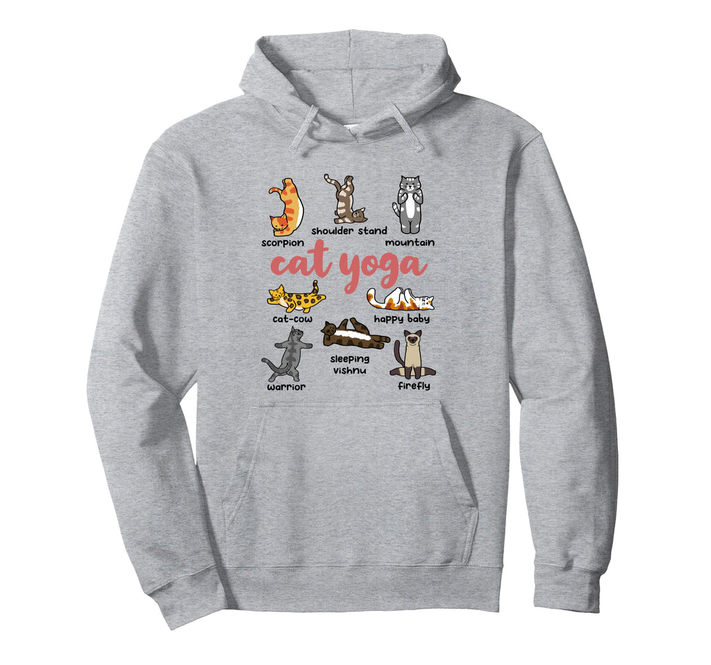 Cat Yoga Pose Kitten Chakra Mantra Hoodie - Minimalist Print Men Women - T-Shirt, Sweatshirt, Hoodie