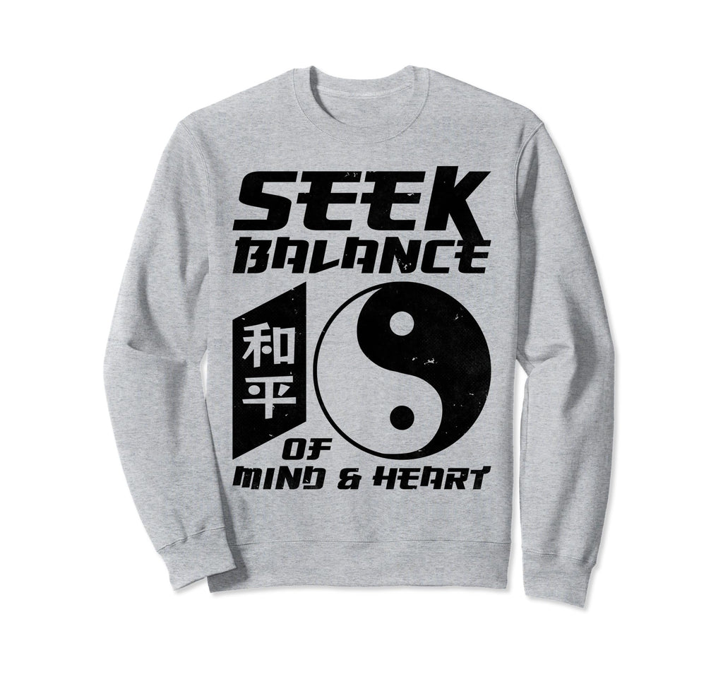 Yin Yang Seek Balance Mind Heart Sweatshirt - Aesthetic Graphic Men Women - T-Shirt, Sweatshirt, Hoodie