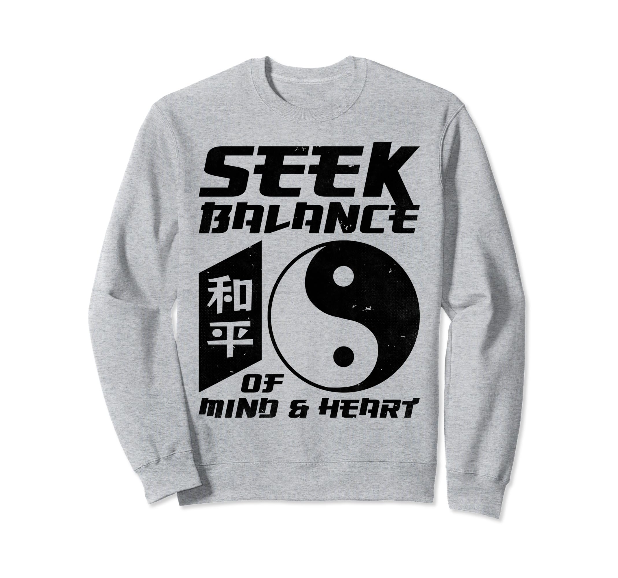 Yin Yang Seek Balance Mind Heart Sweatshirt - Aesthetic Graphic Men Women - T-Shirt, Sweatshirt, Hoodie