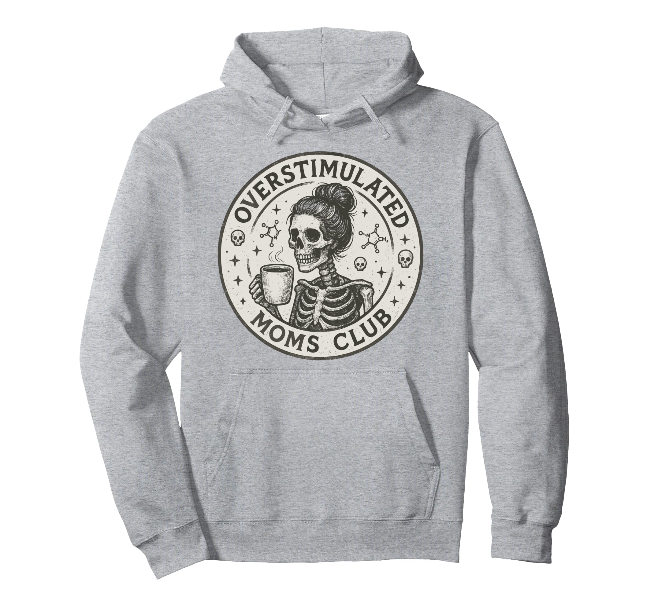 Moms Club Overstimulated Groovy Hoodie - Novelty Apparel for Adults - T-Shirt, Sweatshirt, Hoodie
