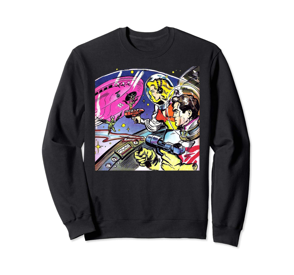 Space Aliens Attacking Sexy Blonde Sweatshirt - Trendy Graphic for Adults - T-Shirt, Sweatshirt, Hoodie