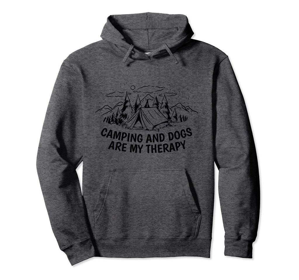 Camping And Dogs Are My Therapy Hoodie - Casual Everyday Wear for Adults - T-Shirt, Sweatshirt, Hoodie
