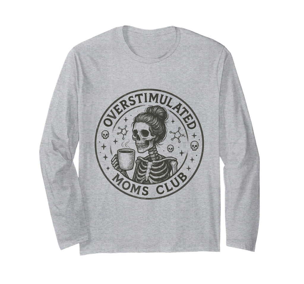Moms Club Overstimulated Groovy T-Shirt - Novelty Apparel for Adults - T-Shirt, Sweatshirt, Hoodie