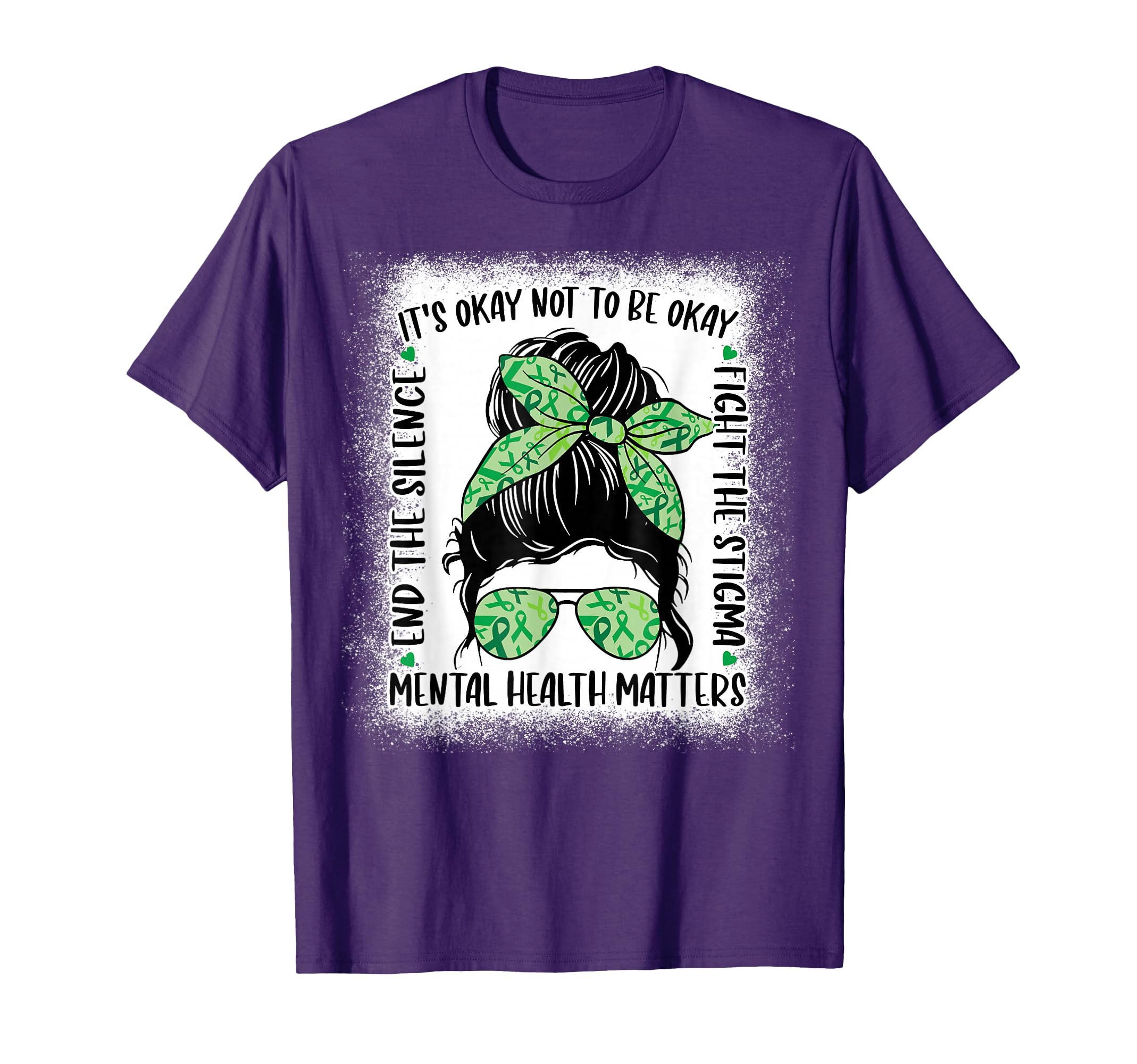 Mental Health Matters Messy Bun T-Shirt - Streetwear Style Men Women - T-Shirt, Sweatshirt, Hoodie