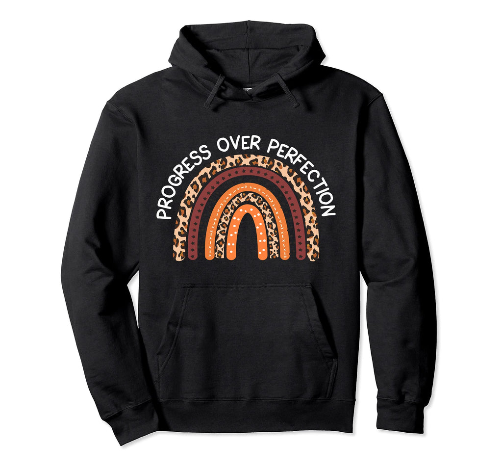 Motivational Progress Over Perfection Back Hoodie - Graphic Print Unisex - T-Shirt, Sweatshirt, Hoodie
