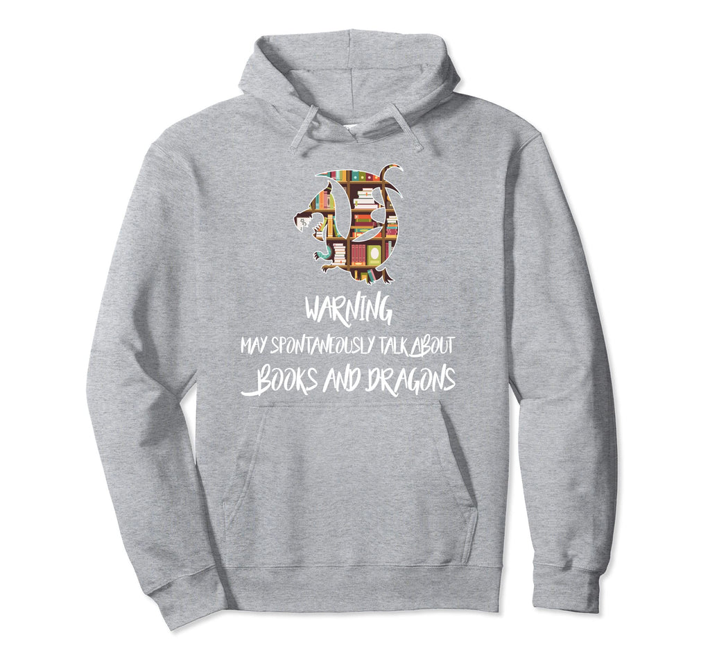 Warning May Spontaneously Books And Hoodie - Minimalist Print for Adults - T-Shirt, Sweatshirt, Hoodie