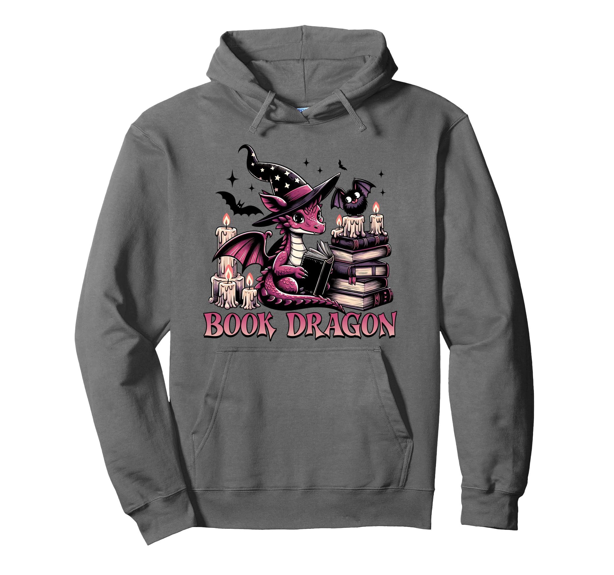 Book Dragon Scary Bookish Reading Hoodie - Casual Everyday Wear Men Women - T-Shirt, Sweatshirt, Hoodie