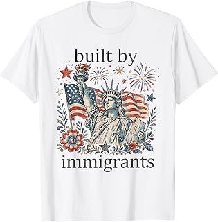 Liberal 4th of July Built by Immigrants Equal Rights Women T-Shirt Unisex T-shirt, Sweatshirt, Hoodie, Long Sleeve Tee - T-Shirt, Sweatshirt, Hoodie