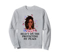 Heavy Protecting My Peace Afro Black Sweatshirt - Custom Art Print Unisex - T-Shirt, Sweatshirt, Hoodie