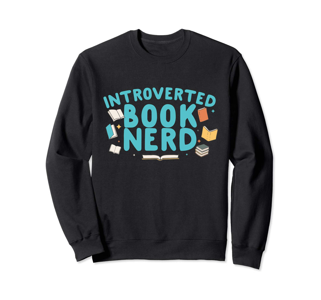 Introverted Book Nerd Sweatshirt - Minimalist Print Men Women - T-Shirt, Sweatshirt, Hoodie