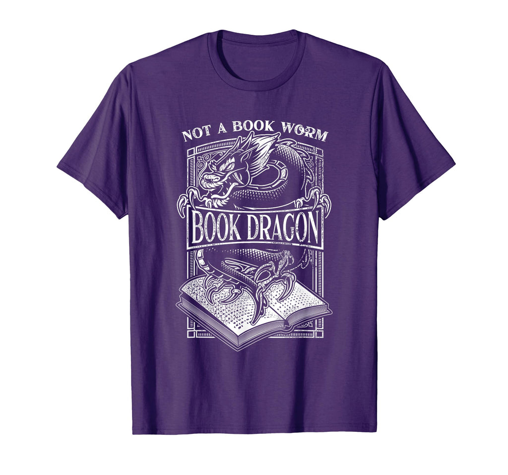 Not Book Worm Book Dragon Reading Lover T-Shirt - Minimalist Print Unisex - T-Shirt, Sweatshirt, Hoodie