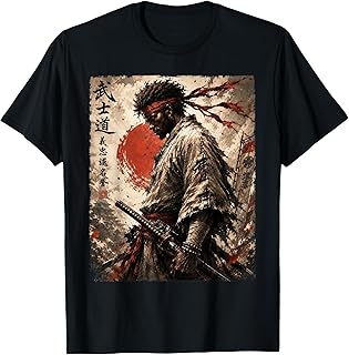 Afro American Samurai Bushido Warrior Japanese Ukiyo-e Art T-Shirt Unisex T-shirt, Sweatshirt, Hoodie, Long Sleeve Tee - T-Shirt, Sweatshirt, Hoodie