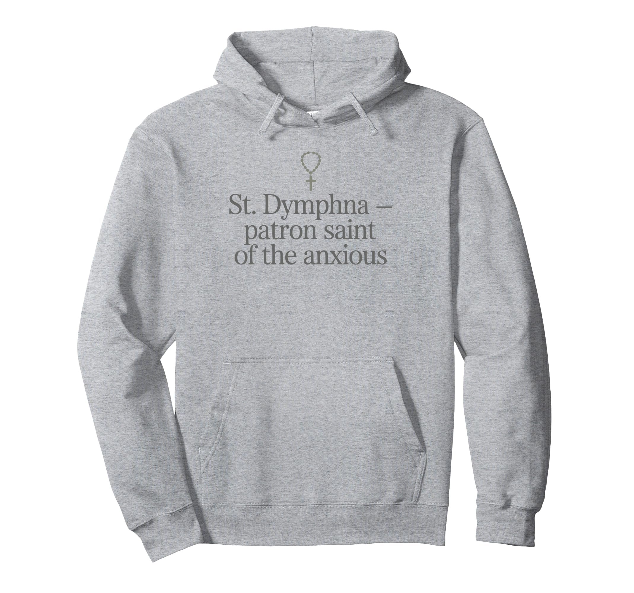 St Dymphna Boho Catholic Mom Patron Hoodie - Fun Novelty Design for Adults - T-Shirt, Sweatshirt, Hoodie