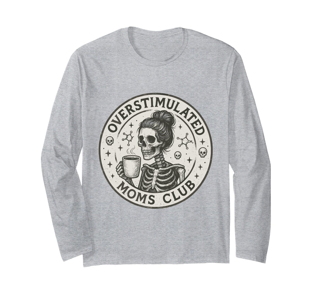 Moms Club Overstimulated Groovy Hoodie - Fun Novelty Design Men Women - T-Shirt, Sweatshirt, Hoodie