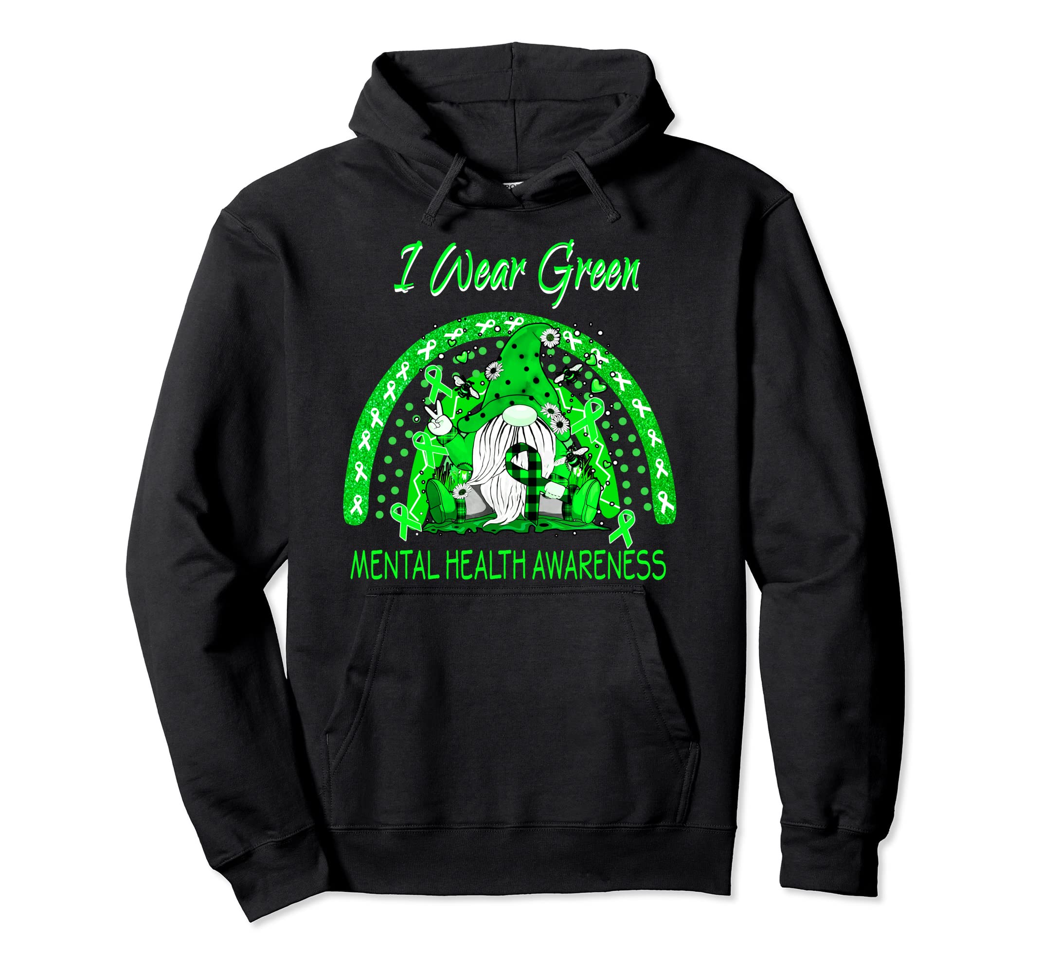 Love Flower Gnome Mental Health Hoodie - Streetwear Style Men Women - T-Shirt, Sweatshirt, Hoodie