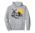 Don Quixote Windmill Sunshine Hoodie - Graphic Print Men Women - T-Shirt, Sweatshirt, Hoodie