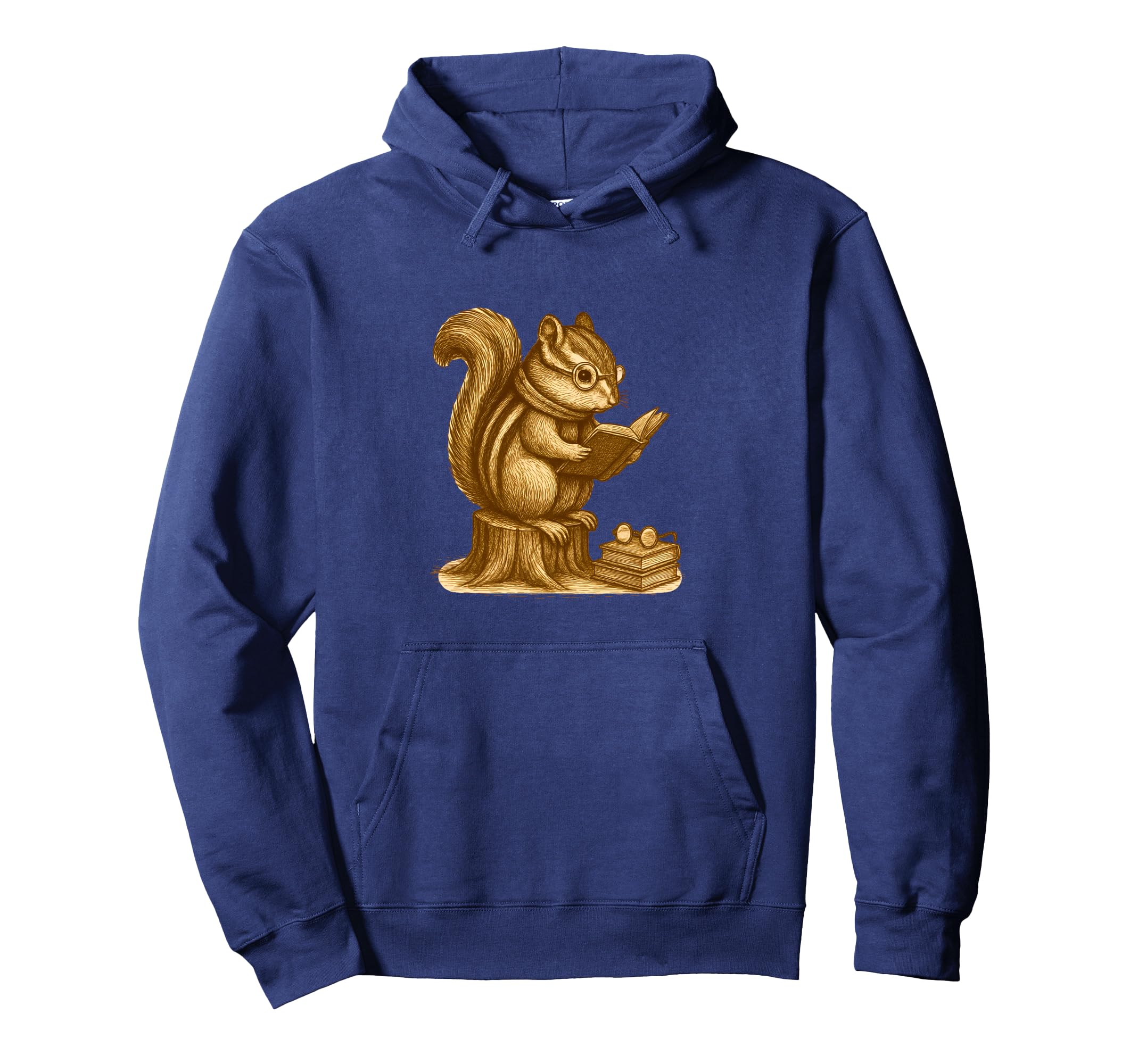 Chipmunk Reading Book Hoodie - Fun Novelty Design Unisex - T-Shirt, Sweatshirt, Hoodie