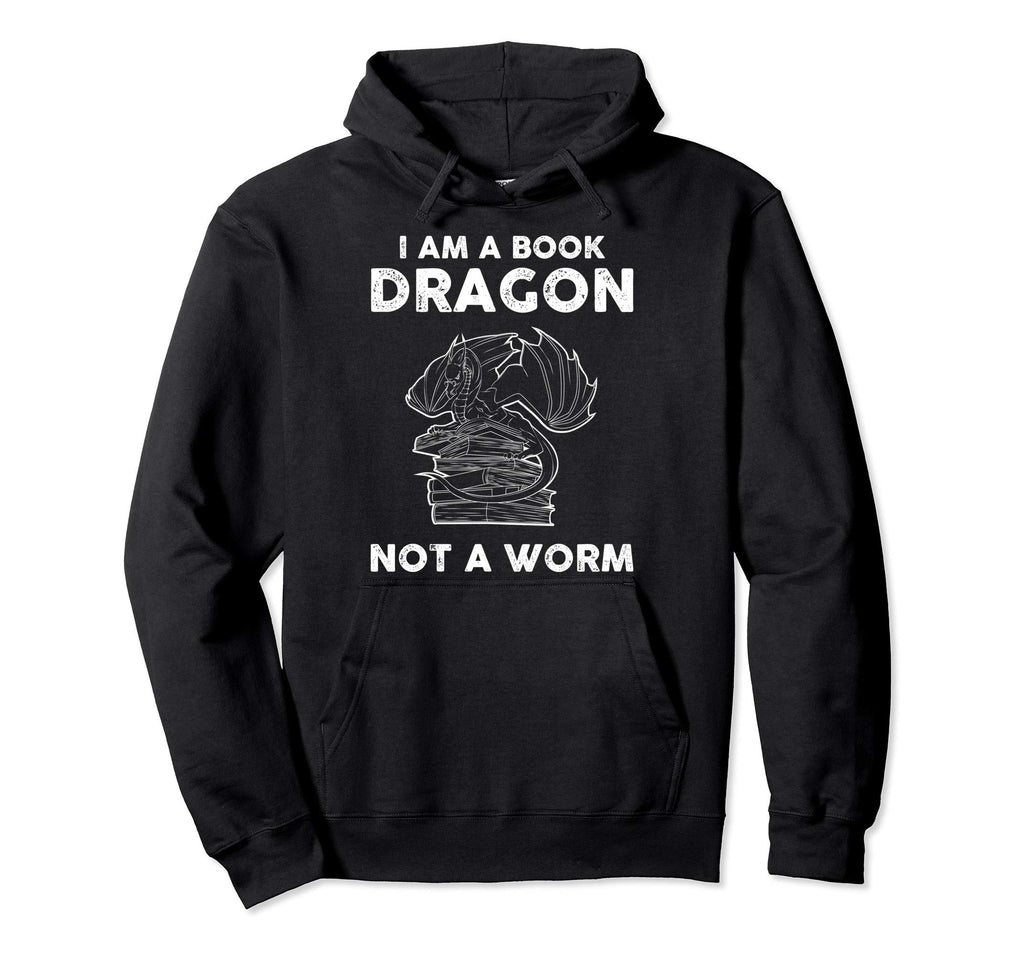 I Am Book Dragon Gift Book Lover Or Hoodie - Streetwear Style for Adults - T-Shirt, Sweatshirt, Hoodie