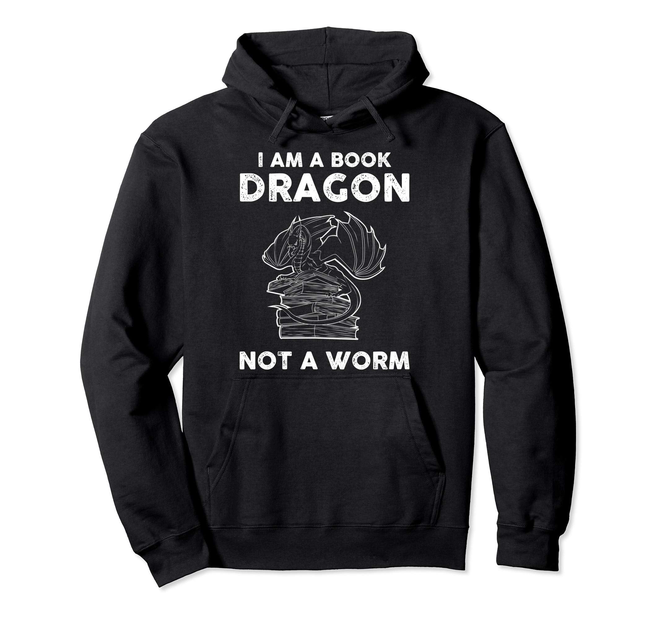 I Am Book Dragon Gift Book Lover Or Hoodie - Streetwear Style for Adults - T-Shirt, Sweatshirt, Hoodie