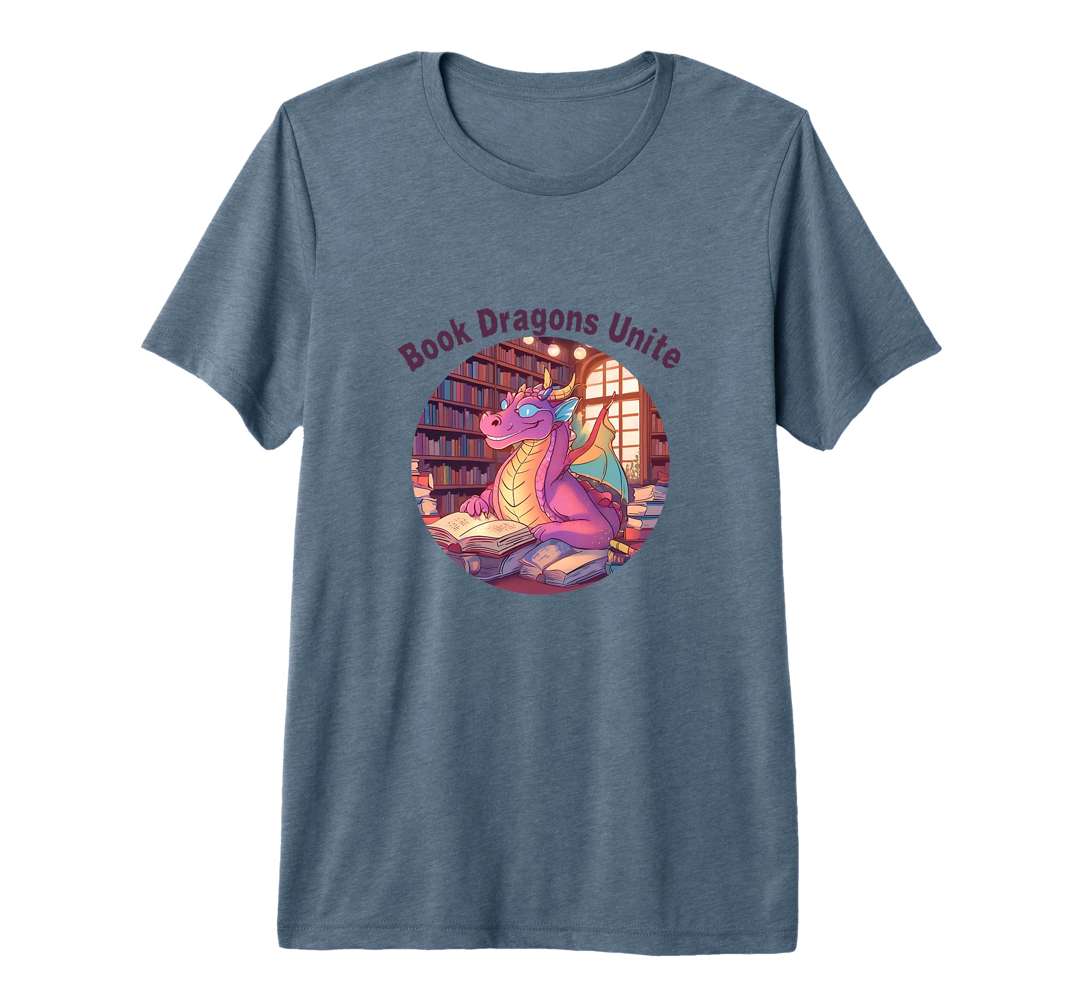 Book Dragons Unite Reading Fantasy Tri T-Shirt - Unique Graphic for Adults - T-Shirt, Sweatshirt, Hoodie