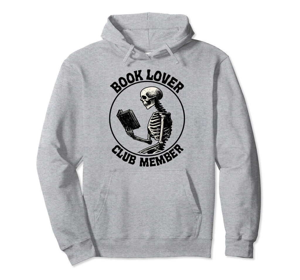 Book Lover Club Member Skeleton Hoodie - Minimalist Print for Adults - T-Shirt, Sweatshirt, Hoodie