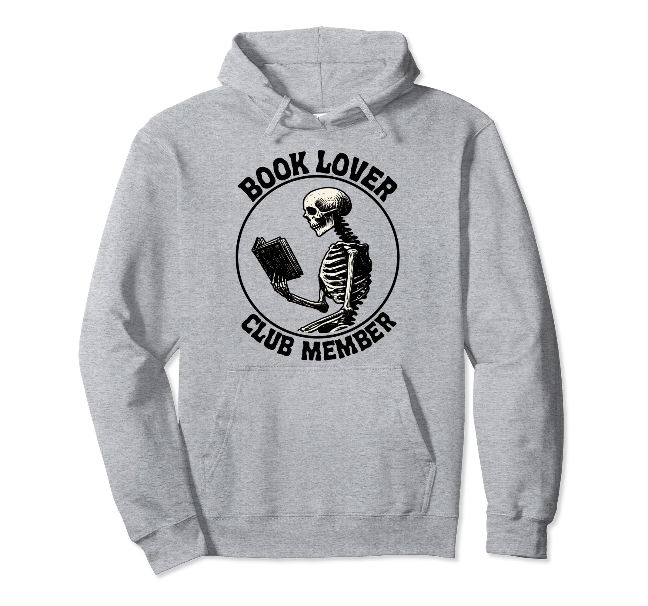 Book Lover Club Member Skeleton Hoodie - Minimalist Print for Adults - T-Shirt, Sweatshirt, Hoodie