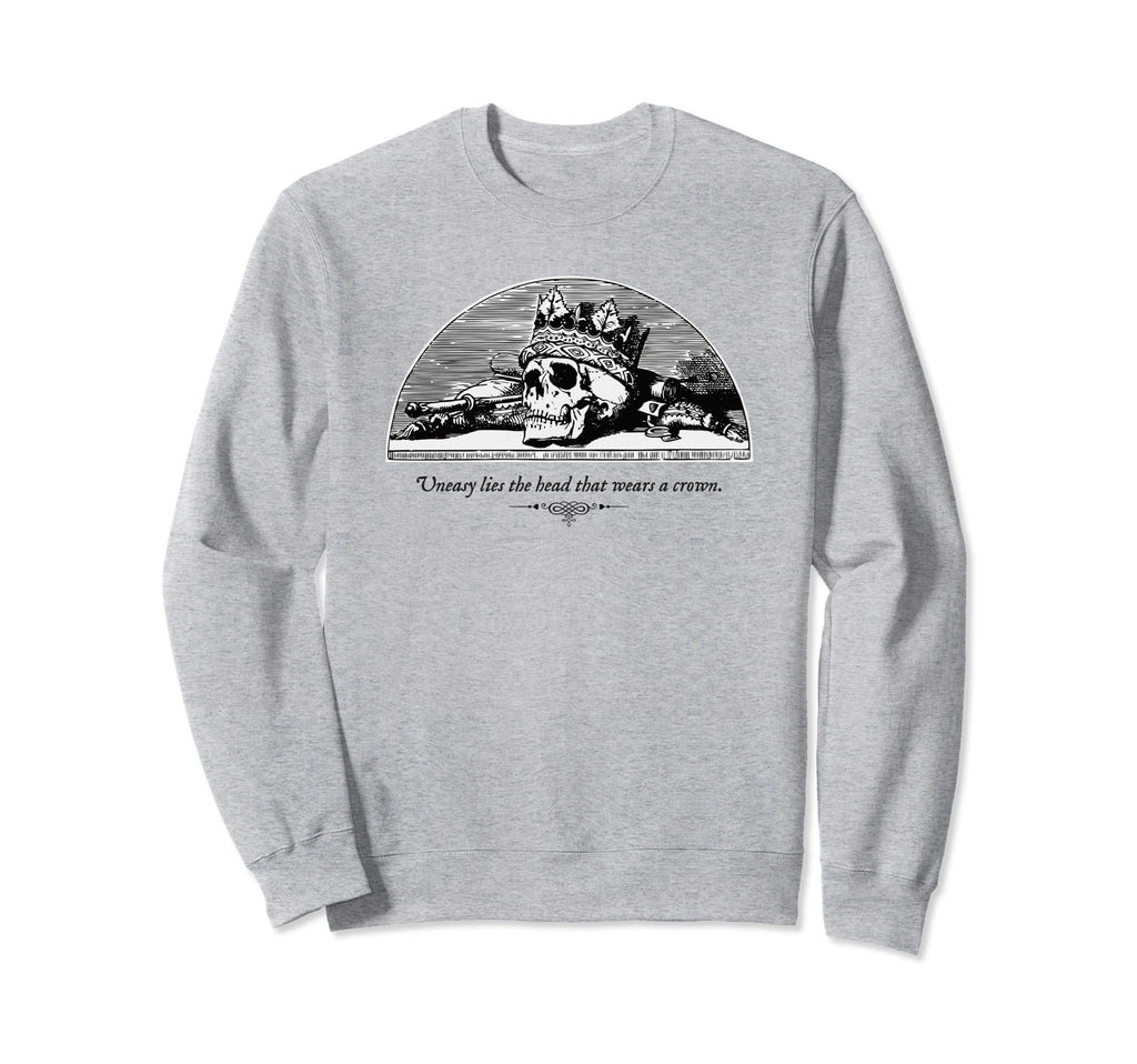 Shakespeare Literature Skull Crown Sweatshirt - Trendy Graphic Men Women - T-Shirt, Sweatshirt, Hoodie