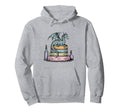Dragon Perched Stack Books Fantasy Hoodie - Aesthetic Graphic Unisex - T-Shirt, Sweatshirt, Hoodie