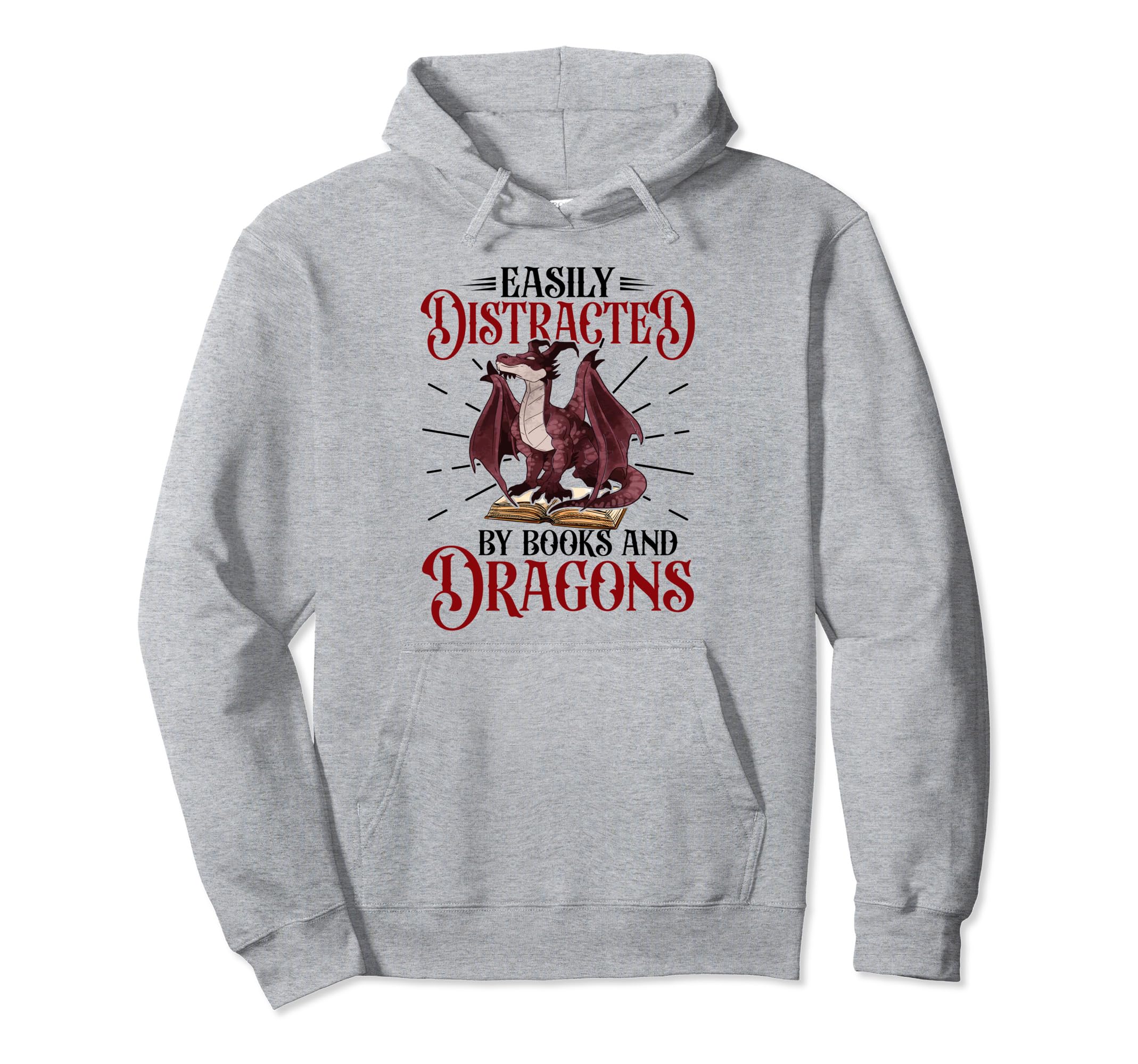 Book Nerd Easily Distracted Books Hoodie - Minimalist Print Men Women - T-Shirt, Sweatshirt, Hoodie