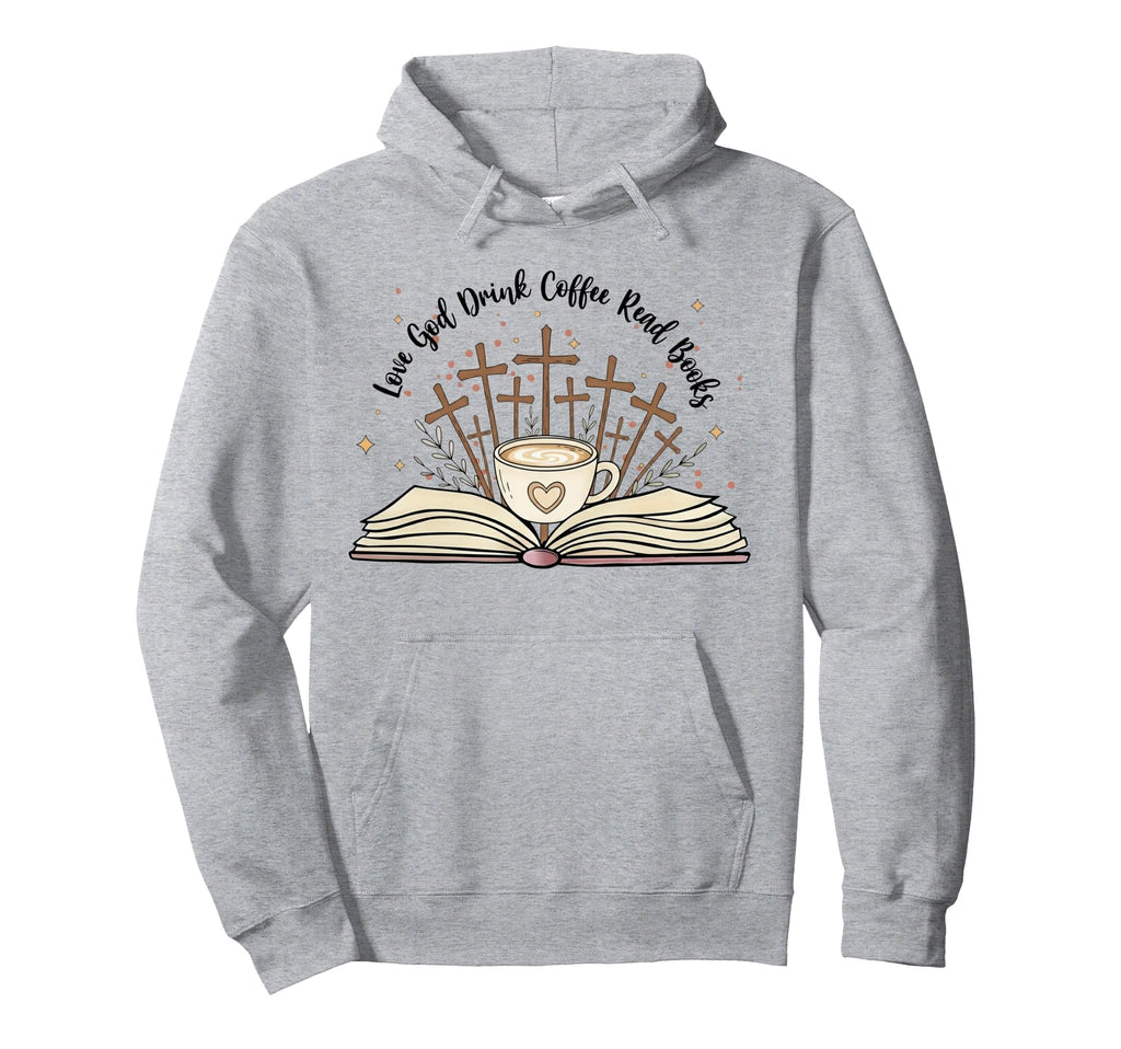 Groovy Flowers Love God Drink Coffee Hoodie - Minimalist Print for Adults - T-Shirt, Sweatshirt, Hoodie