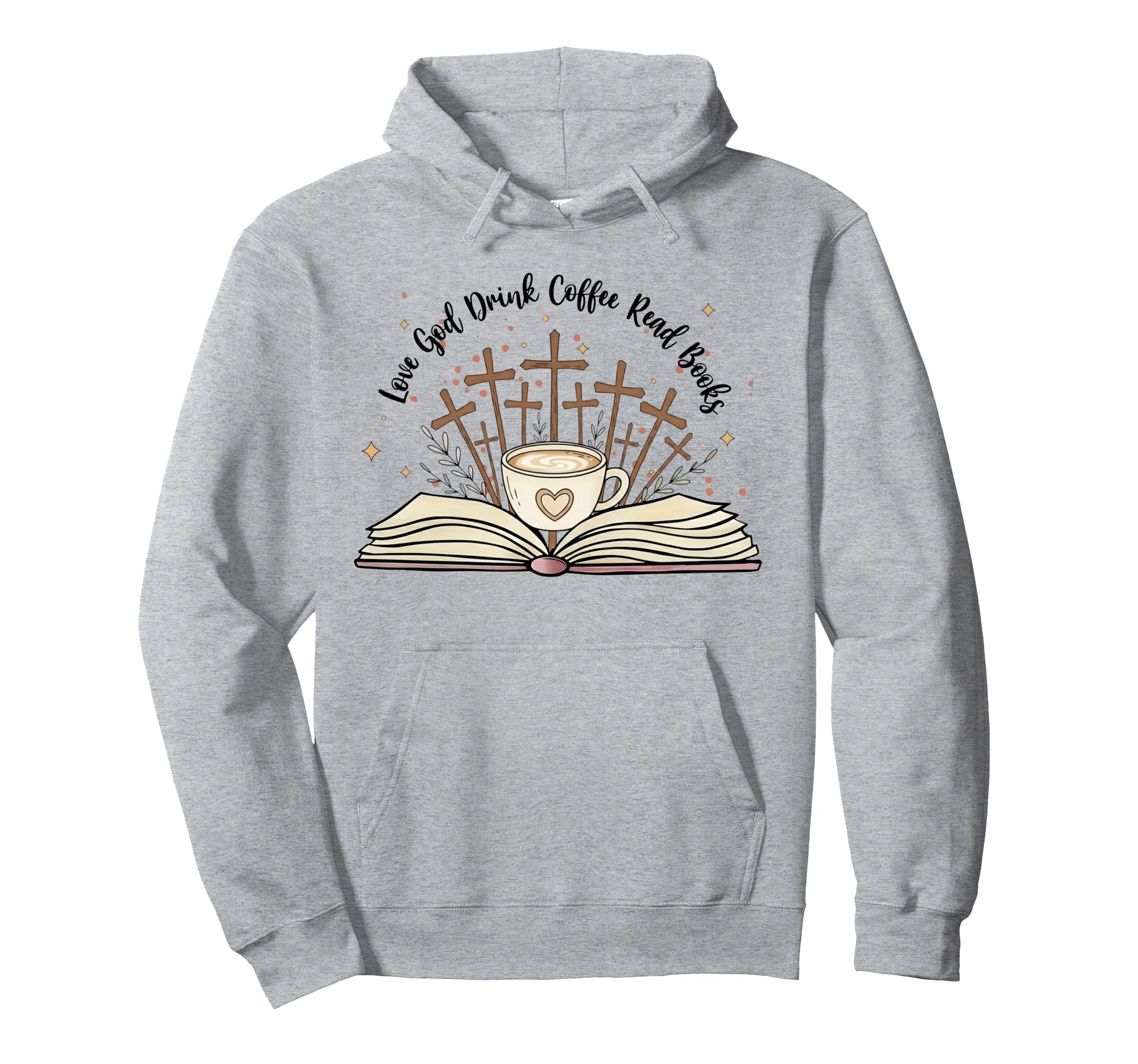 Groovy Flowers Love God Drink Coffee Hoodie - Minimalist Print for Adults - T-Shirt, Sweatshirt, Hoodie