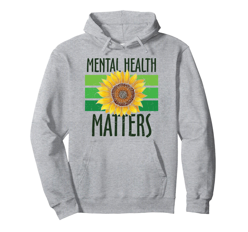 Mental Health Matters Green Sunflower Hoodie - Custom Art Print Men Women - T-Shirt, Sweatshirt, Hoodie