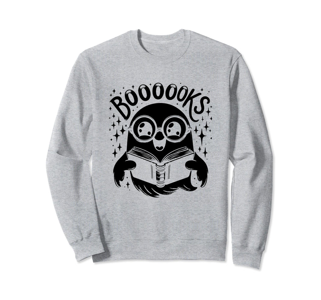 Booooks Ghost Halloween Book Bookworm Sweatshirt - Unique Graphic Unisex - T-Shirt, Sweatshirt, Hoodie