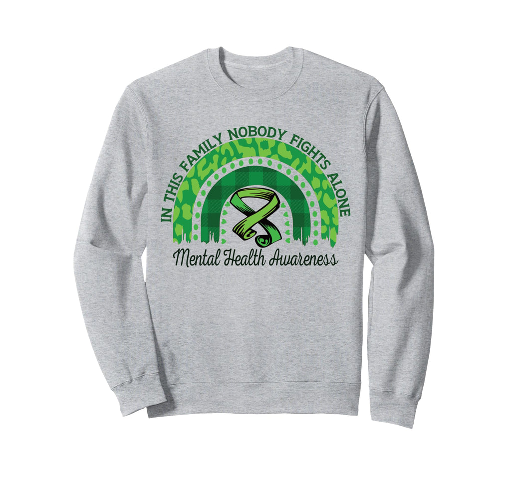This Family Nobody Fights Alone Sweatshirt - Minimalist Print Men Women - T-Shirt, Sweatshirt, Hoodie