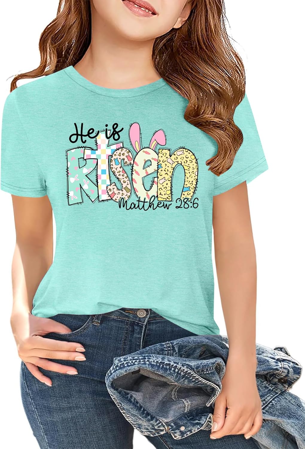 Boys Easter Shirt: Kids He is Risen T Shirt Christian Religious Short Sleeve Tees 5-12y Unisex T-shirt, Sweatshirt, Hoodie, Long Sleeve Tee - T-Shirt, Sweatshirt, Hoodie