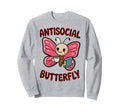 Groovy Anti Social Butterfly Sweatshirt - Minimalist Print for Adults - T-Shirt, Sweatshirt, Hoodie