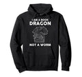 I Am Book Dragon Not Worm Hoodie - Minimalist Print Unisex - T-Shirt, Sweatshirt, Hoodie