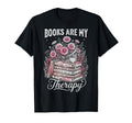 Books Are My Therapy Bookworm Reader T-Shirt - Minimalist Print Unisex - T-Shirt, Sweatshirt, Hoodie