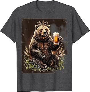 Royal Bear King with Beer Mug Graphic T-Shirt Unisex T-shirt, Sweatshirt, Hoodie, Long Sleeve Tee - T-Shirt, Sweatshirt, Hoodie