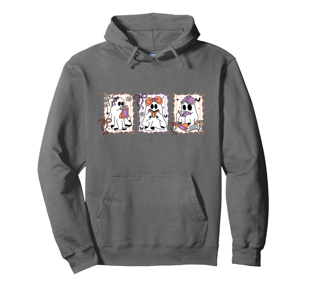 Bookish Coquette Ghost Reading Book Hoodie - Fun Novelty Design Unisex - T-Shirt, Sweatshirt, Hoodie