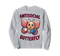 Groovy Anti Social Butterfly Sweatshirt - Aesthetic Graphic for Adults - T-Shirt, Sweatshirt, Hoodie