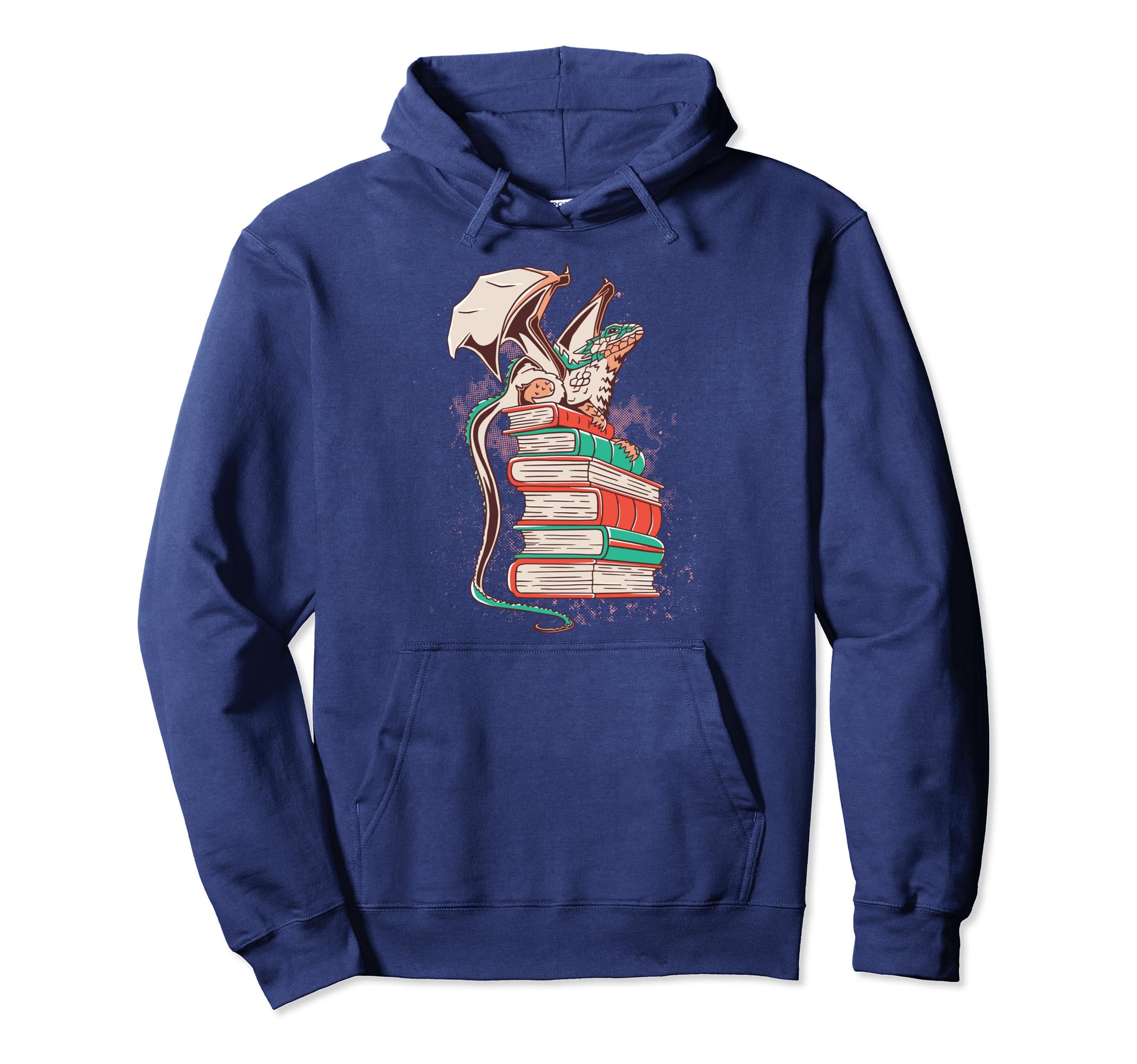 Dragon And Books Hoodie - Streetwear Style Unisex - T-Shirt, Sweatshirt, Hoodie