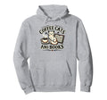 Coffee Cats And Book Reader Book Lovers Hoodie - Graphic Print Unisex - T-Shirt, Sweatshirt, Hoodie