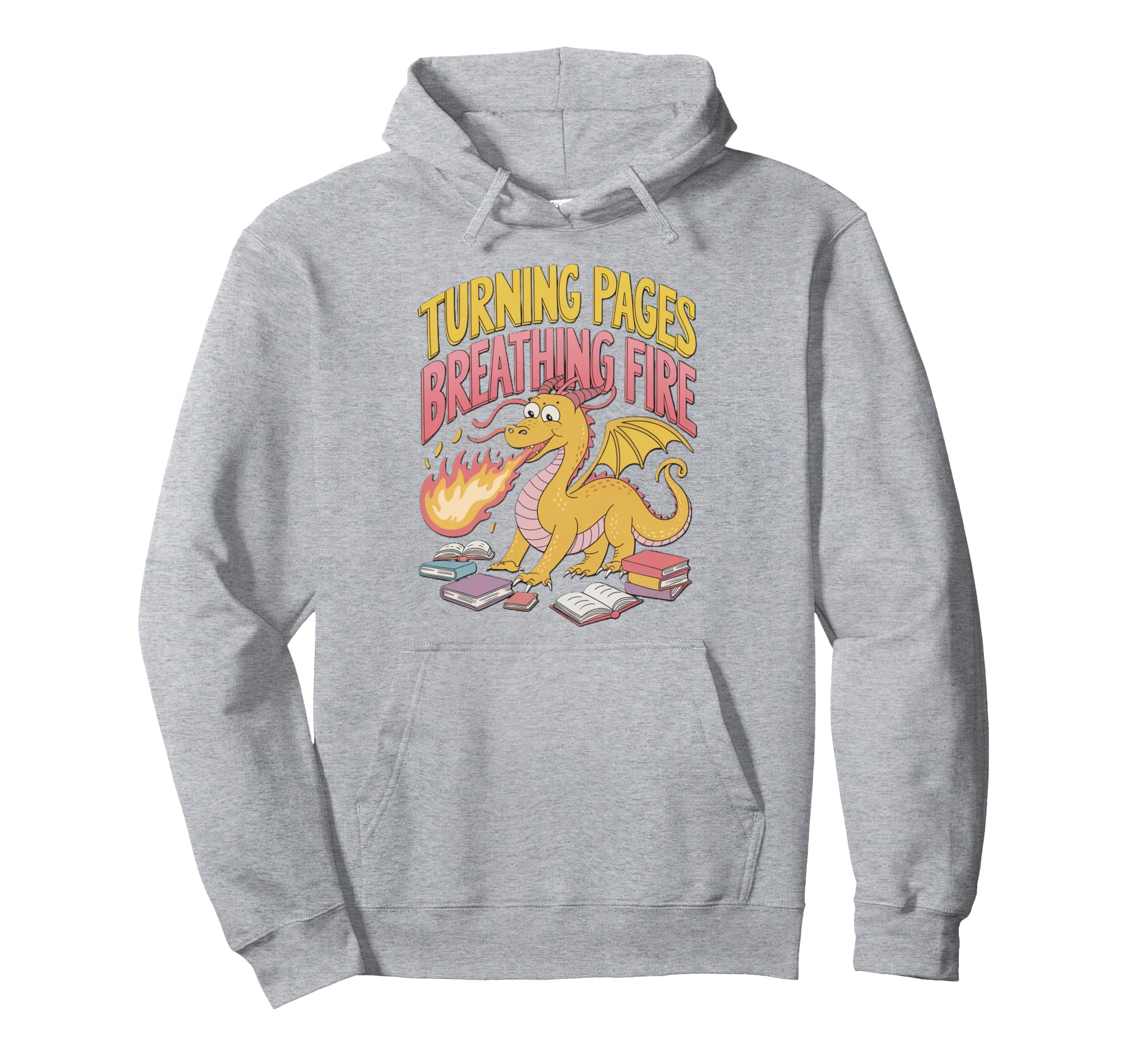 Turning Pages Breathing Fire Magical Book Hoodie - Custom Art Print Unisex - T-Shirt, Sweatshirt, Hoodie