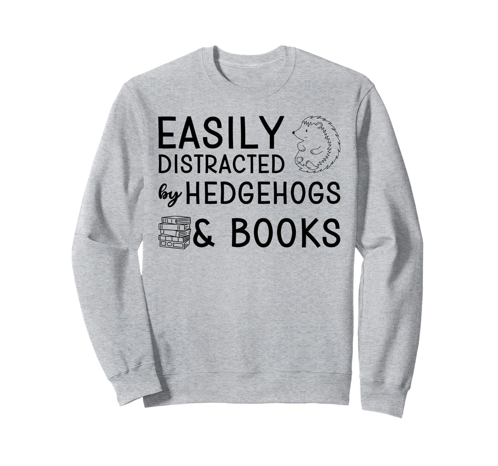 Hedgehogs And Books Hedgehog Lover Sweatshirt - Minimalist Print Unisex - T-Shirt, Sweatshirt, Hoodie