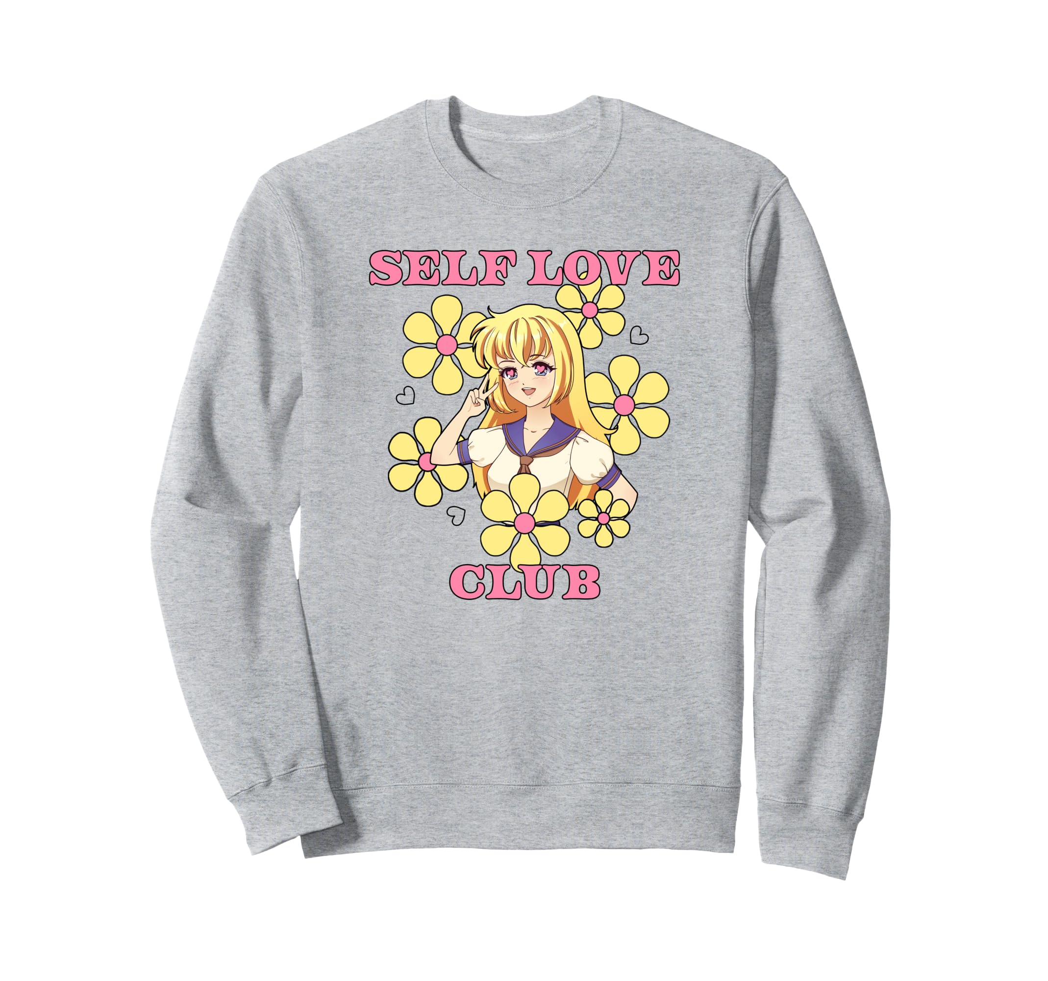 Self Love Club Anime Floral Sweatshirt - Custom Art Print Men Women - T-Shirt, Sweatshirt, Hoodie